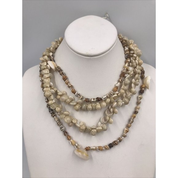 Sea shell Bead Necklaces 32”‎ Long Infinity Style Beach Surfer Ocean Coast  Lot - Picture 1 of 8